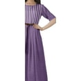 thumbnail image 6 of Moomaya Short Sleeve Midi Dress Printed Pleated Scoop Neck Elegant Work Dress, 6 of 6