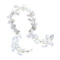 thumbnail image 2 of Simulated Cherry Blossom Vines for Indoor Ceiling Decor, Realistic Fake Flower Strip Air Conditioning Duct Cover, Plastic Artificial Vines for Wedding Backdrop Home Office Party, White, 2 of 6