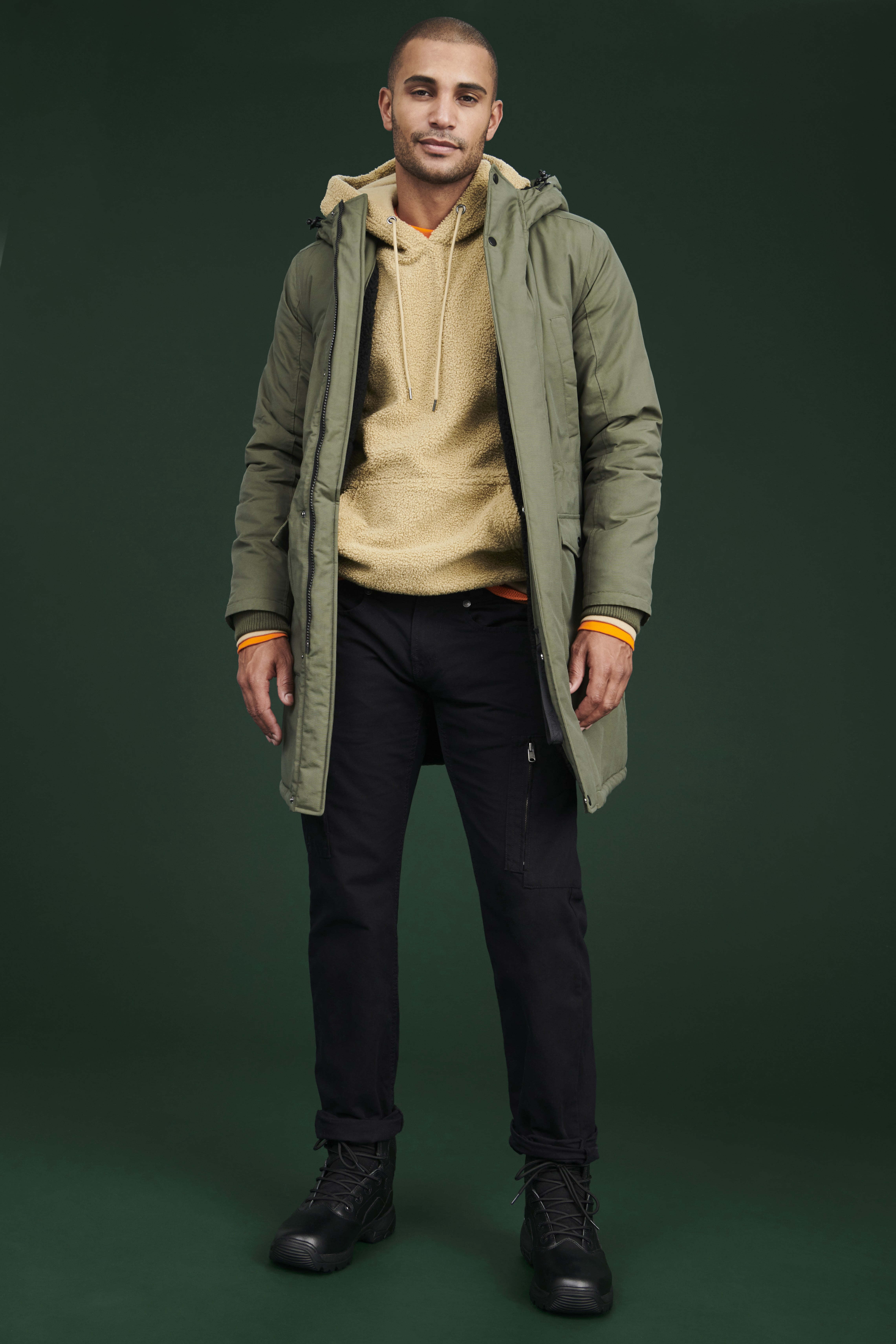 No Boundaries Men's and Big Men's Sherpa Hoodie, up to Size 5XL