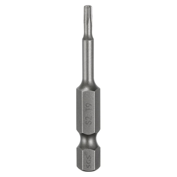 Uxcell T9 Torx Head Screwdriver Bit 1/4" Hex Shank 2" (50mm) Long Magnetic No Hole Tip 6 Point Star Screw Driver