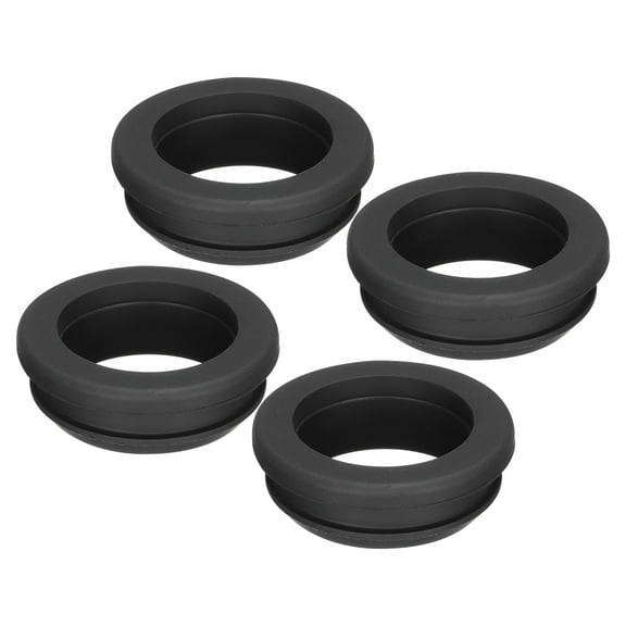 Uxcell 4Pcs Snap Rubber Grommet Plug Mount Dia 32.6mm ID 26.5mm Seal Anti-Scratch Electrical Box Cable Pipe Black