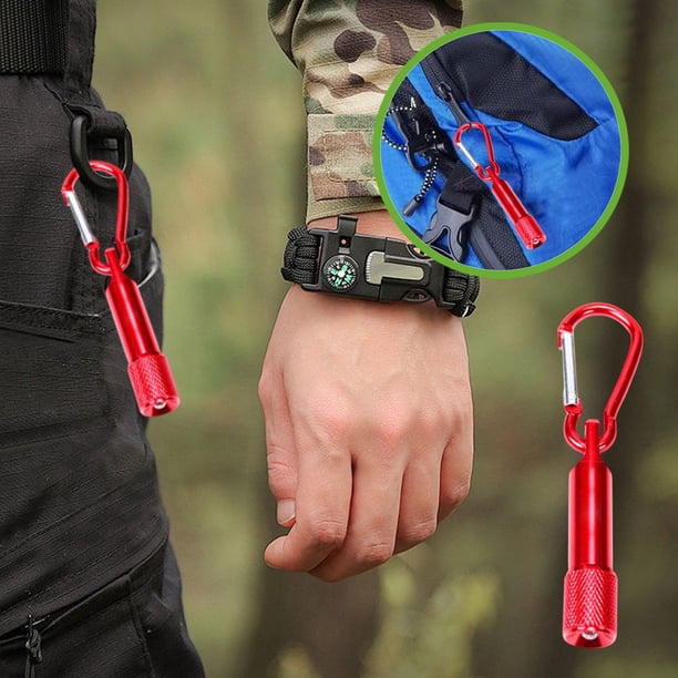 Mini linterna LED de aleación de aluminio Luz fuerte | Llavero portátil Luz para senderismo al aire libre, campamento, uso doméstico de emergencia | Ligero 16 g | 6.5x3cm | Azul | 4 pilas LR4