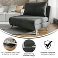 thumbnail image 4 of Merrick Lane Contemporary Solid Print Convertible Chair with Pillow, Dark Gray, 4 of 13