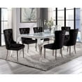 thumbnail image 4 of Furniture of America Edi Metal 7-Piece Dining Table Set in White and Black, 4 of 8