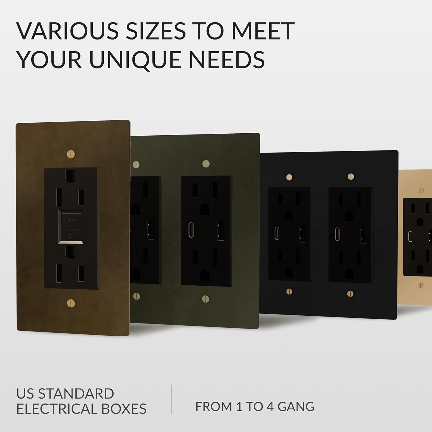 Solid Brass Outlet – Decorative Wall Plate for Standard Electrical Outlets – UL Listed | Residential & Commercial Use - Durable Heavy-Duty Brass, Easy Installation | 120 VAC - US Style
