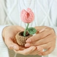 thumbnail image 6 of Sunflower Tulip Wool Weaving Handmade Diy Bouquet Small Potted Simulation Flower Self-Woven Material Bag Crochet Flower, 6 of 12