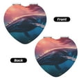 thumbnail image 2 of Uemuo Sunshine Ocean Whale Print Compact Portable Pocket Makeup Mirror - Leather Cover, Elegant Travel Cosmetic Mirror for Purse, Pocket, and Handbag-Heart Shape, 2 of 9
