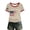 Beige, variant on Women's Patriotic 4th of July 250th Anniversary T-Shirt, Retro Distressed USA Flag Graphic Ringer Shirt, USA 250 Years Celebration Crewneck Summer Apparel