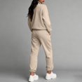 thumbnail image 4 of Aoiroe Fall Outfits For Women Outfits For Women Two Piece Sets For Women Casual Outfits For Women Womens Long Underwear Women'S Track Suits 2 Piece Quarter Zip Set Khaki S, 4 of 6