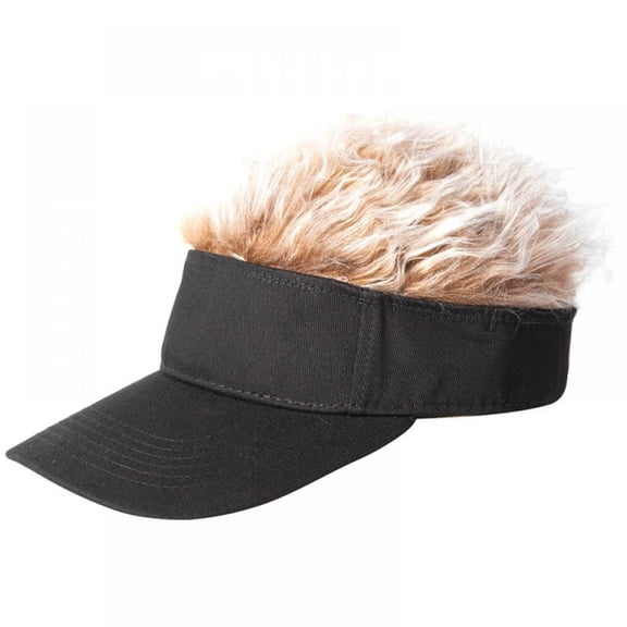 DAPRZIY Flair Hair Visor Sun Cap Wig Peaked Baseball Hat Novelty Adjustable Visor with Spiked Hair