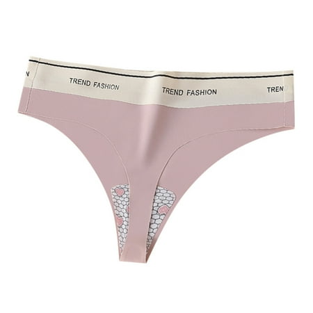 BYHONG Women s Seamless Feel Yoga Fitness Underwear Cotton Crotch T String Triangle Panty with No Embarrassing Lines Underwear for Women L