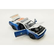 2010 Dodge Challenger SRT8, Blue and White - Acme A1806018 - 1/18 scale Diecast Model Toy Car