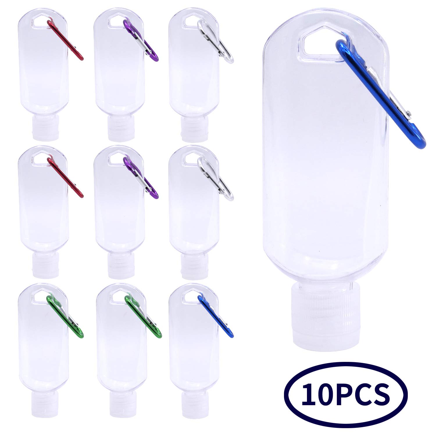 NOGIS Refillable Cosmetic Containers Travel Plastic Clear Keychain Bottles Portable Mini Travel