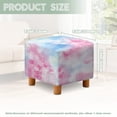 thumbnail image 5 of TSOVTHRID Cherry Blossom Tie Dye Print Ottoman Slipcover Stretch Square Footstool Slipcover Universal Folding Storage Ottoman Covers for Living Room with Elastic Bottom, 5 of 7