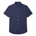thumbnail image 4 of Nestiefly Mens Wrinkle Free Quick Dry Shirts 2026 Summer Button Short Sleeve Casual Button Down Work Hiking Dress Shirts Dark Blue 2XL, 4 of 4