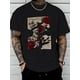 thumbnail image 1 of Camiseta suave y cómoda con estampado de rosas. Camiseta informal de manga corta para hombre para verano. Transpirable, ligera, de corte clásico y estilo relajado. Para adultos, hombres, mujeres, adol, 1 of 6