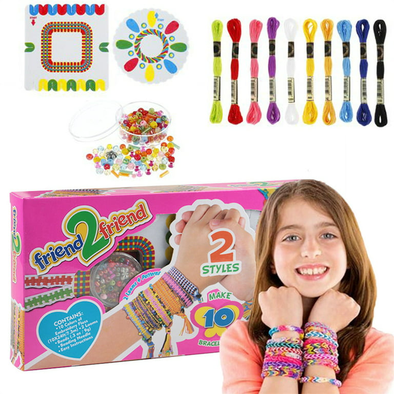 Girls DIY Bracelet Making Kit Jewellery Making Kit Arts for Kids Friendship  Craft Kit for 5-12 Years Old Kid Girls toys gift