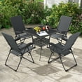 thumbnail image 2 of Gymax 4 Pcs Chaises Pliantes de Patio Dossier Réglable Inclinable Rembourrées Mobilier de Jardin, 2 of 10