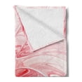 thumbnail image 2 of Fractal Soft Flannel Fleece Throw Blanket, Abstract Background with Floral Detail and a Splash of Colored Paint Artwork, Cozy Plush for Indoor and Outdoor Use, 50" x 60", Red and White, by Ambesonne, 2 of 5