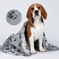thumbnail image 3 of 1 Pack 3 Dog Blankets for Small Dogs, Soft Fleece Dog Blanket Fluffy Pet Blanket Warm Sleep Mat Grey Cute Paw Print Puppy Cat Blanket, Flannel Throw for Washable Dog Bed, Blanket for Dogs, 3 of 7