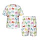 thumbnail image 1 of Fotbe Happy Easter Rabbit Pijama Estampada de 2 Piezas para Niños – Ropa de Dormir de Manga Corta Cómoda para Niños y Niñas, Camiseta y Shorts de Algodón-Small, 1 of 6
