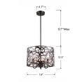 thumbnail image 3 of Farmhouse Style Ceiling Pendant Light with Three Bulb, Bronze, 3 of 3