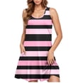 thumbnail image 5 of hotojiny Women's Summer Sundress Casual Sleeveless Crewneck Beach Dresses with Pockets Fashion Soft Striped Dress, 5 of 5