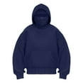 thumbnail image 4 of idosla Balaclava Ninja Zipper Hoodie With Built In Balaclava,Double Hooded Jacket Hoodie With Mask,Winter Hoodies (Navy, L), 4 of 6