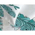 thumbnail image 4 of Ambesonne Dragonfly Quilted Bedspread Set 3 Pcs, Ornate Damask, King Size, Teal Turquoise Black, 4 of 5
