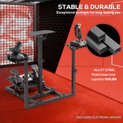 Supllueer Flight Simulator Racing Wheel Stand Cockpit with Triple Multiple Shift Lever Panels Fits Logitech X52 PRO Thrustmaster