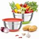 thumbnail image 3 of 2 Pack Mixing Bowls with Airtight Lids, Colorful Stainless Steel Metal Nesting Bowls for Kitchen, No, 3 of 5