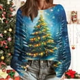 thumbnail image 2 of Birdeem Chandail à Manches Longues Col Rond Imprimé de Noël Mode Automne 2026 pour Femmes, Hauts Graphiques Crochet, Vêtements Hippie, Pulls pour Femmes, Vêtements d'Automne pour Femmes, 2 of 6