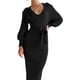 thumbnail image 4 of Gibobby Vestido de punto para mujer Vestido de suéter de longitud media de color sólido para mujer, elegante vestido envolvente de punto con cuello en V y manga larga(Negro,G), 4 of 5