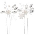 thumbnail image 1 of 2 Pcs Épingles à Cheveux de Mariage Accessoire de Cheveux en Strass, 1 of 7
