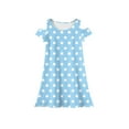 thumbnail image 5 of XADYUY Summer Dress for Girls 10-12 Casual A-Line Sleeveless Toddler Skater Polka Dot Summer Crew Neck Swing kids sundresses girls 4-16,Light Blue 7-8 Years, 5 of 6