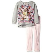 Juicy Couture Baby Girls' French Terry Flower Print Top and Pant Set, Pink, 24 Months