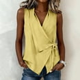thumbnail image 2 of Aezemi Women's Wrap Sleeveless Tank Tops, Ruched V Neck Tie Waist Blouses, Casual Summer Boho Beach Vacation Tanks, 2 of 6