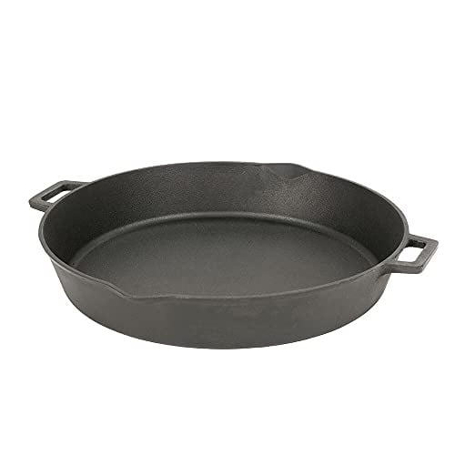 Bayou Classic 7439 Double Handled 7439-16-in Cast Iron Skillet, 16", Black