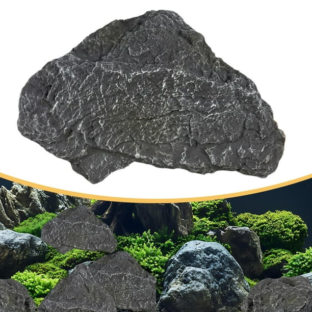 Roca Decorativa Artificial Piedra Simulada Paisaje Acuario Tanque Decoración Pu Material Textura Realista Adecuada para Salas de Estar Patios Parques 28 cm x 24 cm x 16 cm