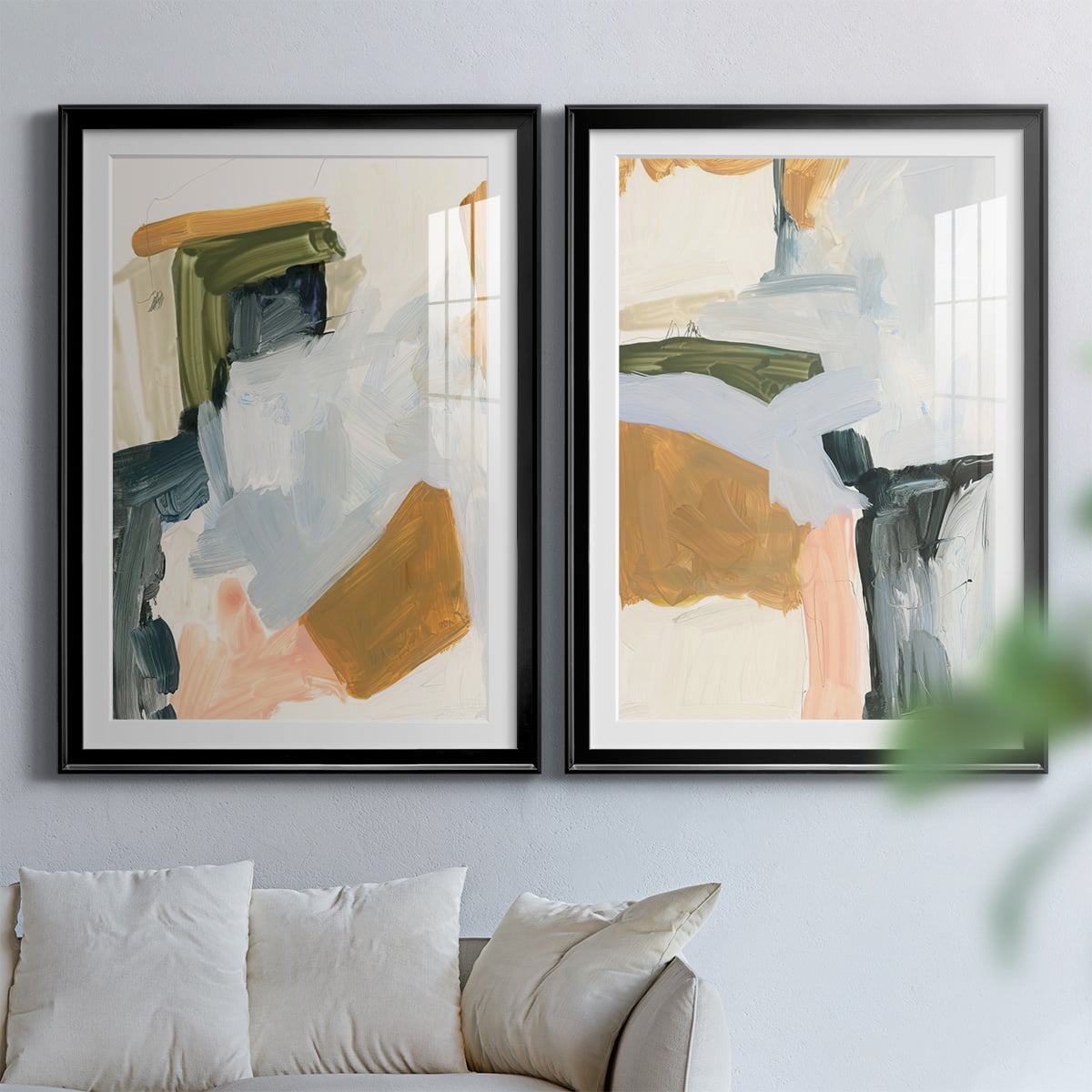 Wexford Home Palette Meld I Premium Framed Print, 22.5" x 30.5" - Ready to Hang, Black (Set of 2)