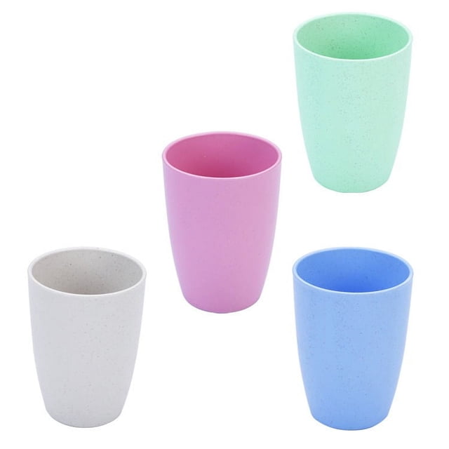 Taza irrompible de paja de trigo, vasos reutilizables para beber agua, vaso apilable ligero para cocina al aire libre, 4 Uds.