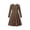 Brown, variant on Long Sleeve Leopard Print Dress for Girls Crew Neck A Line Skater Dress Fall Casual Trendy Dress Size 4-14,Gray