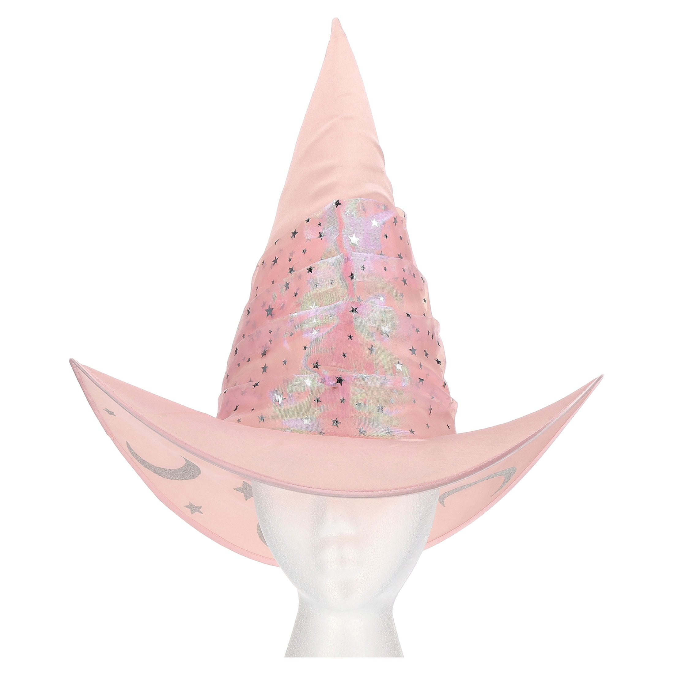 Light-Up Witch Hat Costume Accessory for Adults, Pink and Silver, Halloween by Way To Celebrate