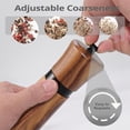 thumbnail image 7 of Steel Ring Salt Pepper Grinder Acacia Wood with Base Pepper Mill Ceramic Core Seasoning Bottle BBQ Steak Salt Spreader Grinder (6in Set WithBase), 7 of 7