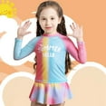 thumbnail image 4 of GYRATEDREAM Little Girls Rash Guard Set 2 Piece Swimsuit UPF 50+ Long Sleeve Swimwear 4-8 Years, 4 of 11