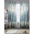 thumbnail image 2 of Modernism Tree Sheer Curtains 96 Inch Length 2 Panels Set, Spring Forest Scene Oil Painted Voile Window Treatment Semi Sheer Long Curtains Drapes for Bedroom/Living Room/Kitchen 52"x96"x2, 2 of 7
