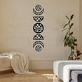 thumbnail image 5 of 7 PCs Wooden Moon Phase Wall Hanging Boho Decor Witchy Wall Art Decor Set Rustic Vintage Room Decoration Engraved Flowers Cycle Aesthetic with Cotton Thread for Home Store 6.3x37.1 Inch, 5 of 7