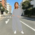 thumbnail image 2 of Zuwimk Toddler Boy And Girls Clothes Long Sleeve Solid Color Hoodie Sweatshirt & Pant 2PCS Fall Outfits(T041-Grey), 2 of 4