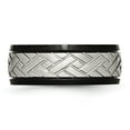 thumbnail image 4 of Auriga Fine Jewelry Stainless Steel Brushed Black IP-plated 8 mm Grooved Band for Women Size 7.5, 4 of 6