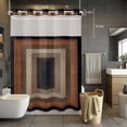 Abstract Geometric No Hook Shower Curtain and Snap in Liner Set, Black ...